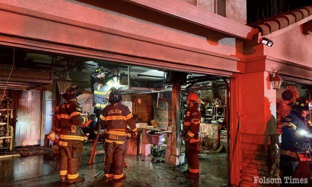 Saturday night home fire contained to Folsom garage 