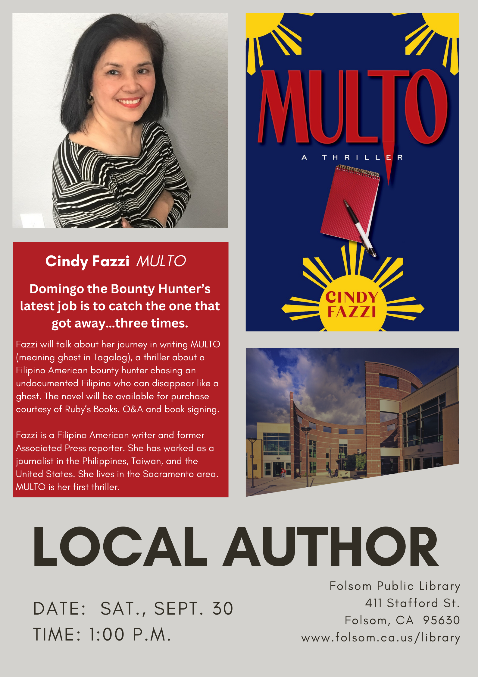 Local Author Cindy Fazzi – presentation, Q&A and book signing