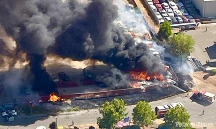 Firefighters extinguish multiple cars at Rancho Cordova wrecking yard fire