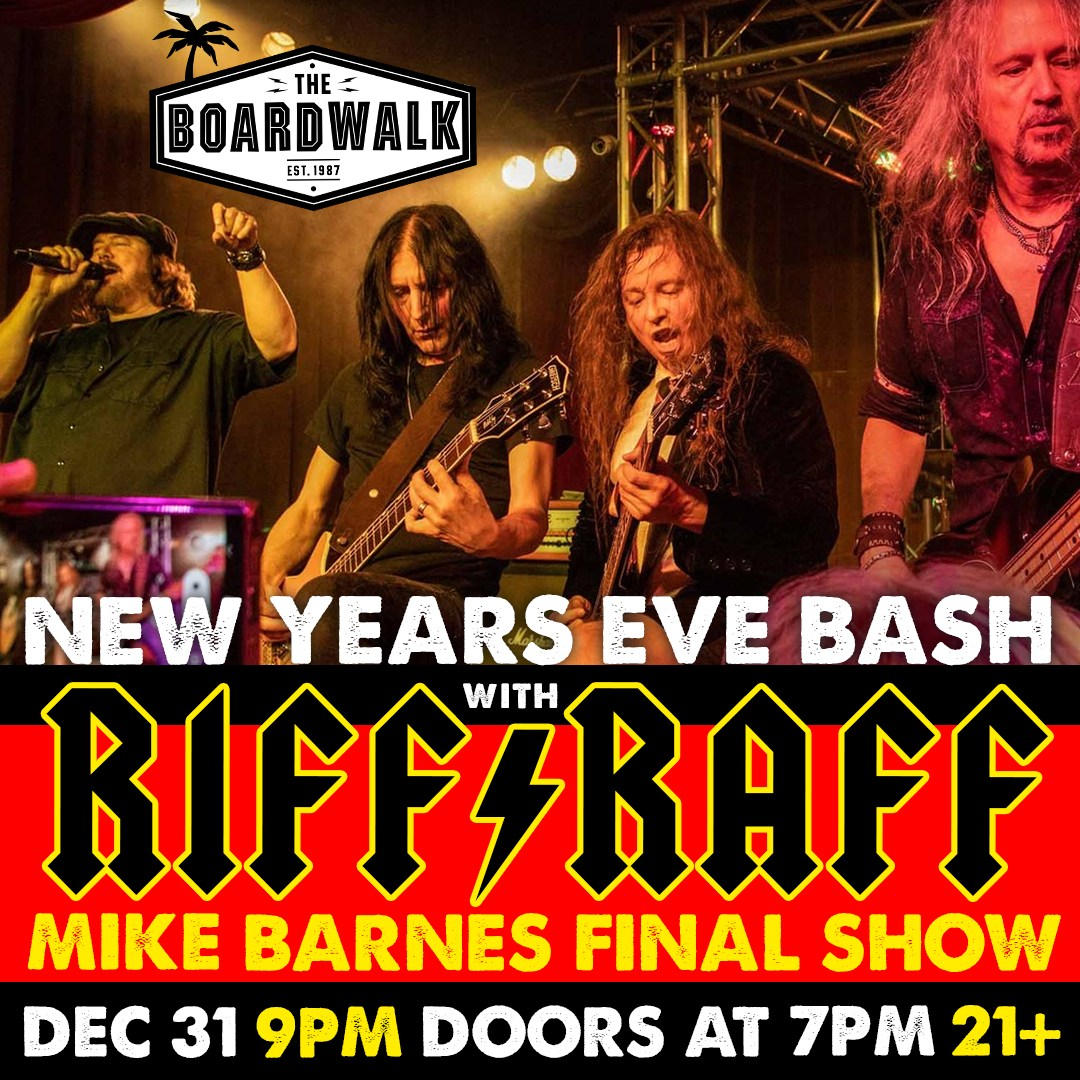 NYE Bash with Riff/Raff and Blizzard of SabbatOzz at The Boardwalk