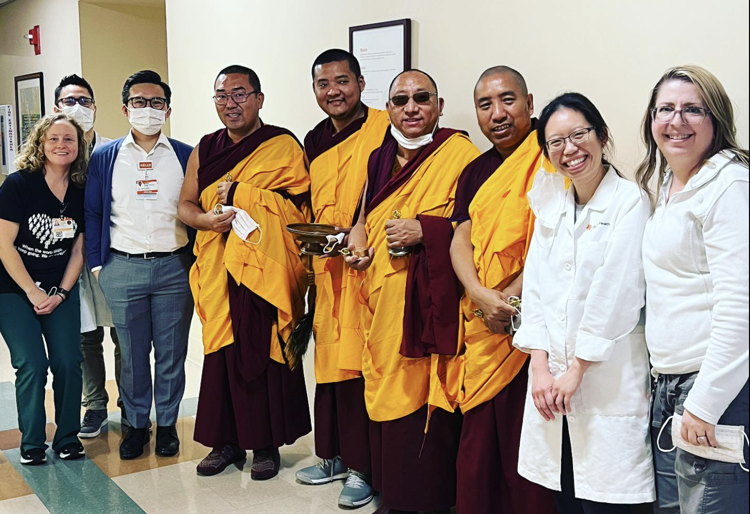 Tibetan Buddhist Monks Tour to visit Mercy Hospital of Folsom