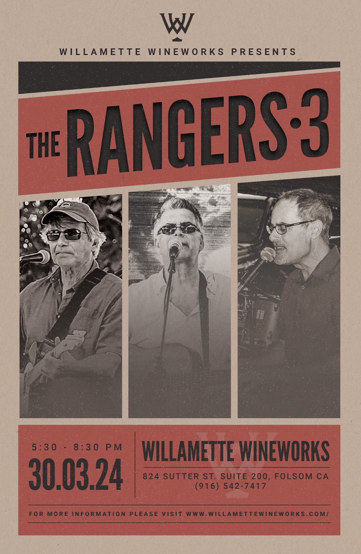 Live Music with The Rangers3 at Willamette Wineworks