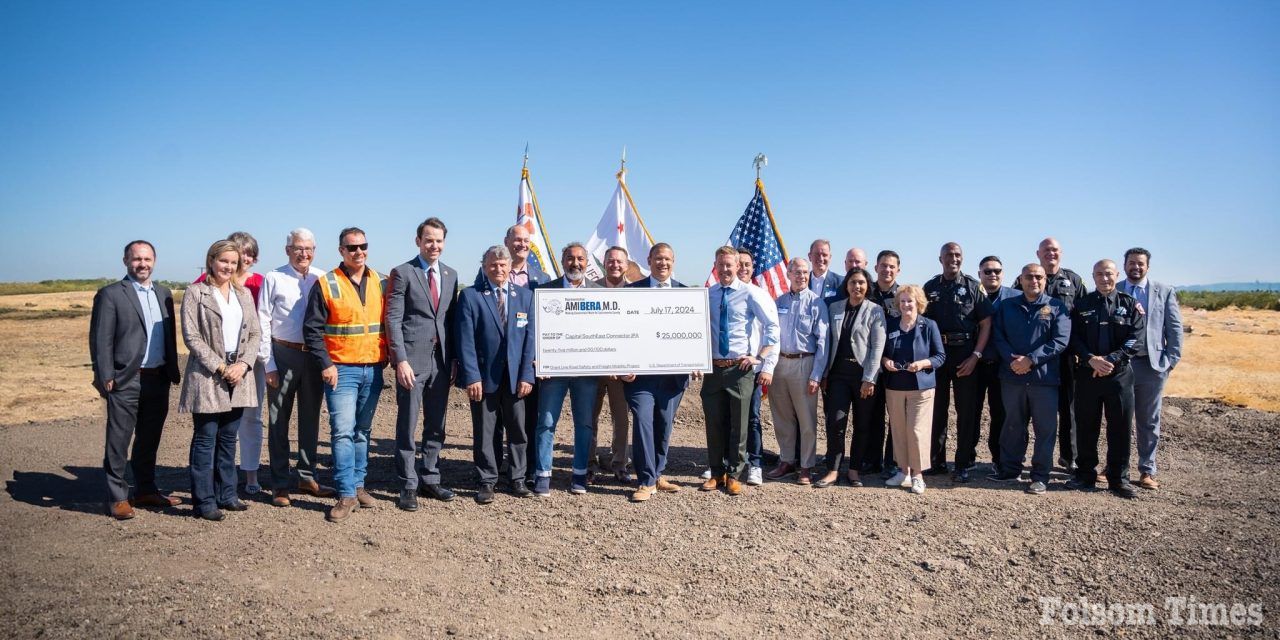 Officials celebrate $25M grant to green flag Grantline Road expressway project