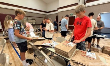 Folsom church becomes food drive bag factory, preps for Community Service Day
