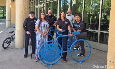 Folsom Police Foundation funds, furnishes library’s new secure bike racks