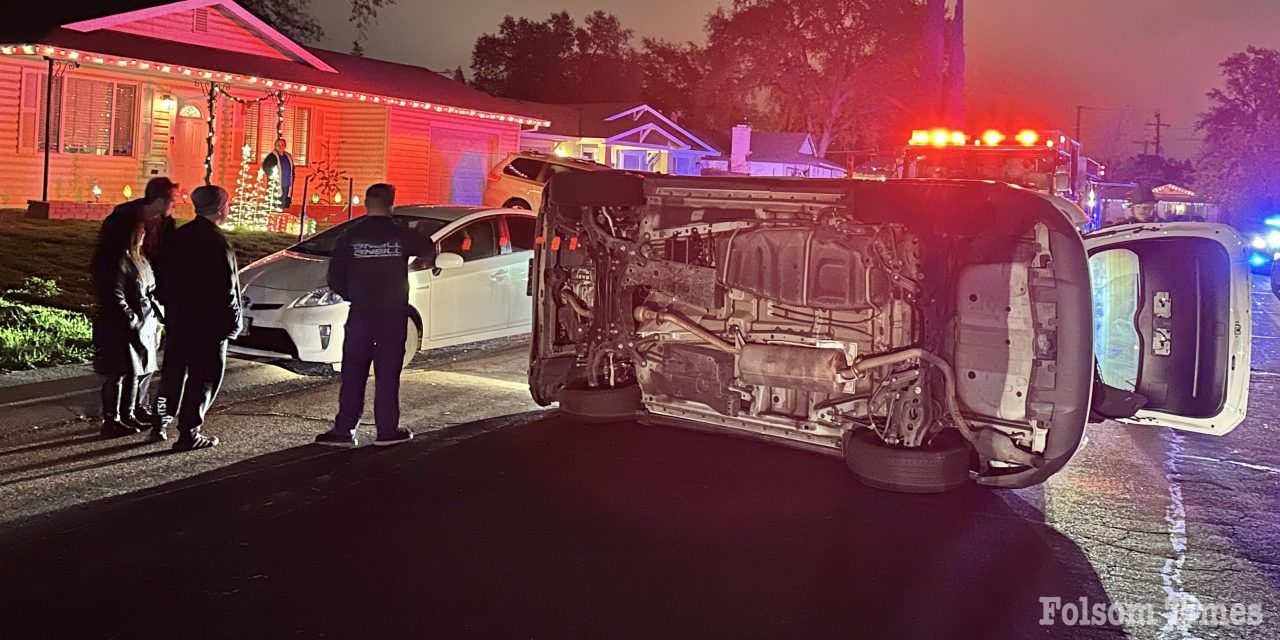 Folsom rollover crash prompts brief manhunt Monday evening