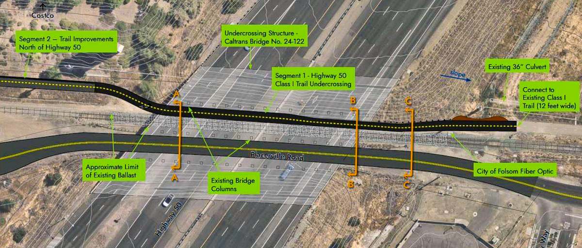 Folsom moves ahead with US50 trail under crossing design contract