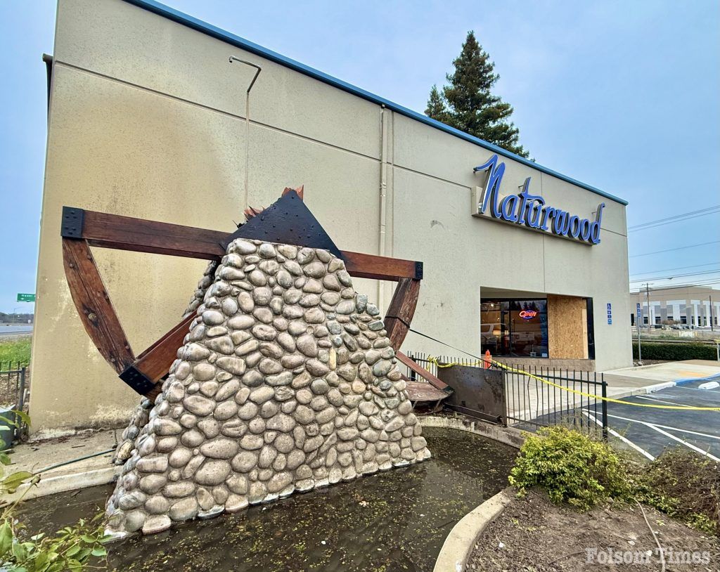 Iconic Naturwood waterwheel damaged in Highway 50 crash