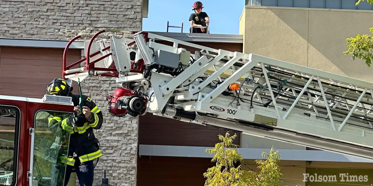Tactical rescue required for injured worker on Folsom rooftop
