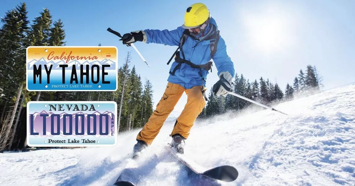 Ski or trail ride for free with purchase of Tahoe license plate 
