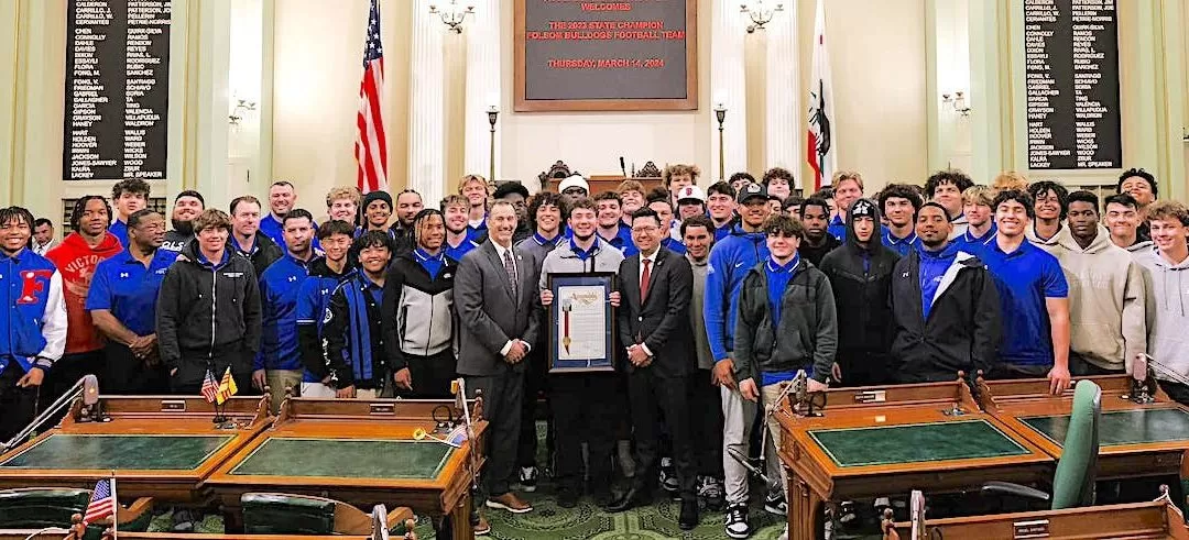 Folsom Bulldogs Football, Oak Ridge Cheer honored at State Capitol