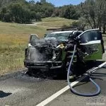 Firefighters prevent spread of Highway 50 vehicle fire