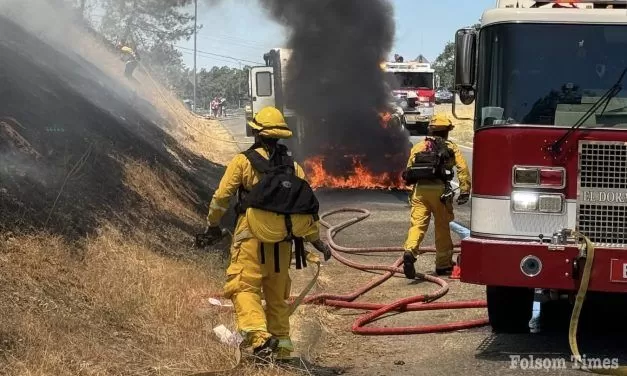 Vehicle fire ignites vegetation in El Dorado Hills
