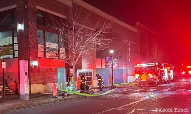 Two agencies contain Historic Folsom parking garage fire  