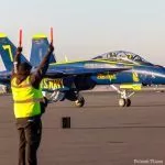 Navy’s Blue Angels touch down in Mather for pre-airshow visit