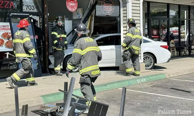 No injuries after car plows into Folsom eateries