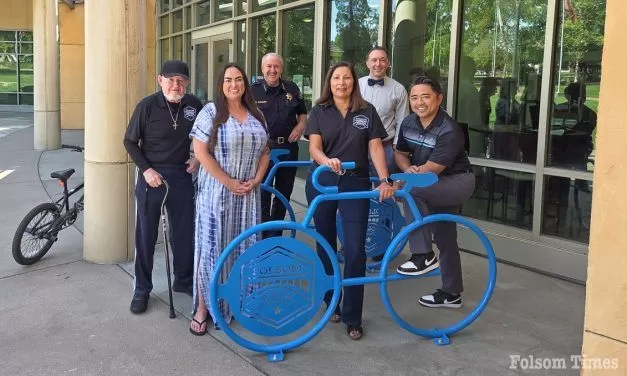 Folsom Police Foundation funds, furnishes library’s new secure bike racks